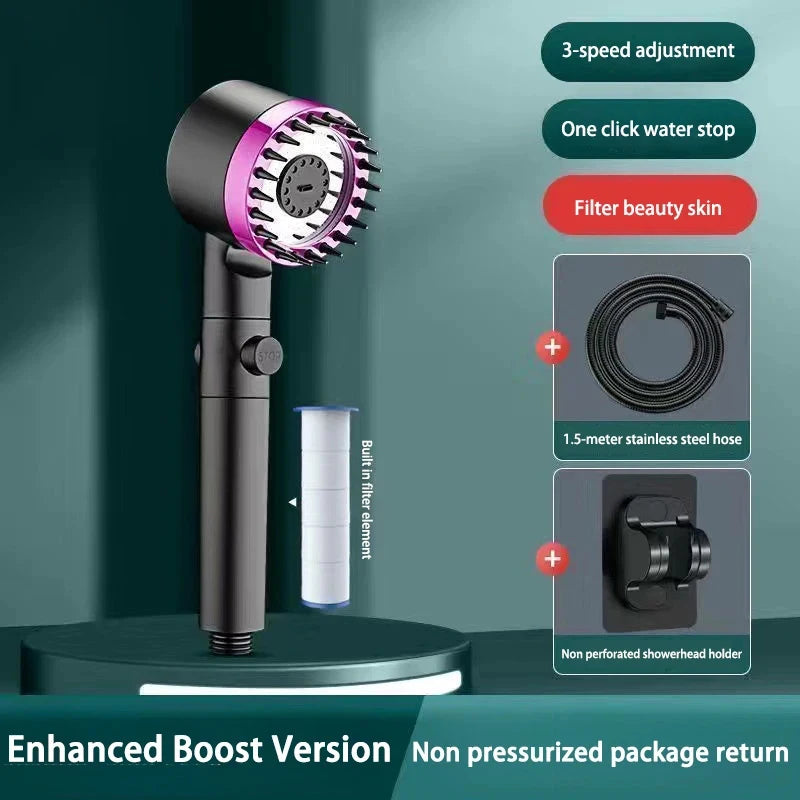 New Portable Shower Head 3 Modes High Pressure Showerhead Filter Rainfall Faucet Tap Bathroom Bath Home Innovative Accessory