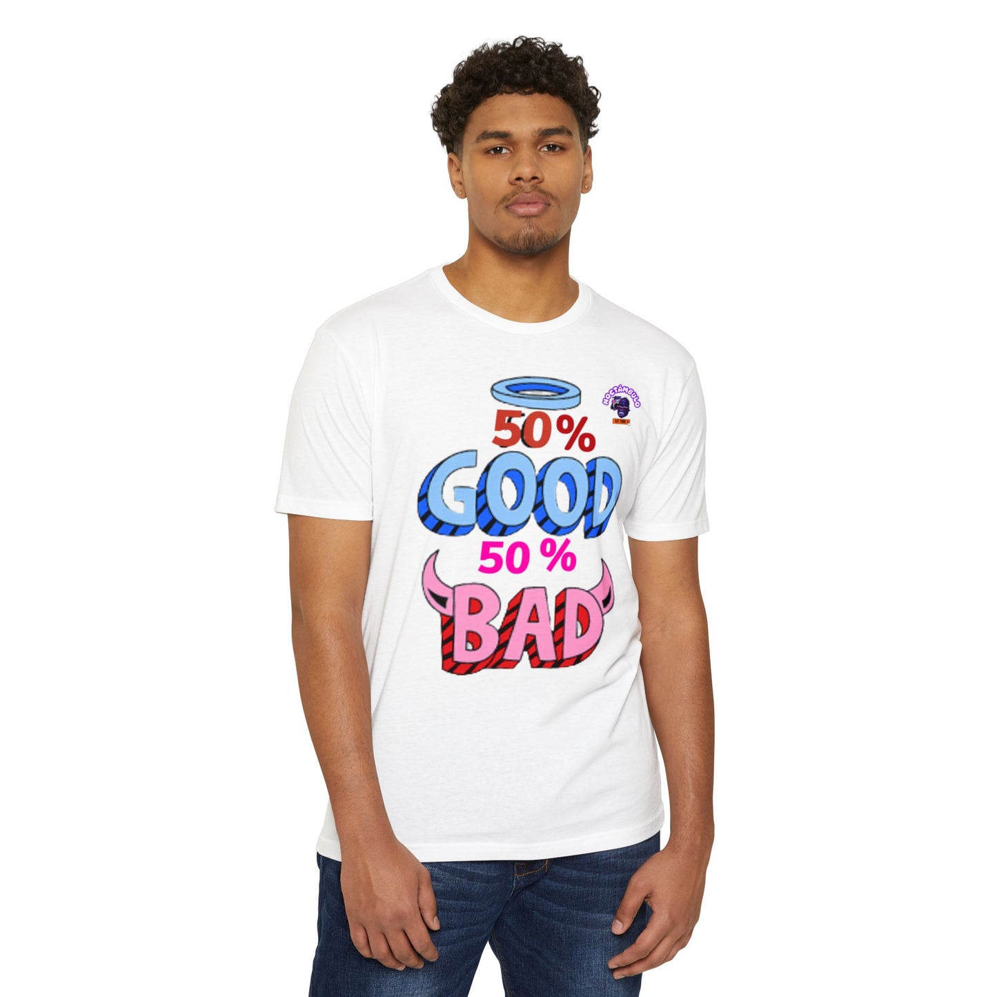 50% Good, 50% Bad Unisex T-Shirt  Fun Graphic Tee, Casual Wear, Gift for Friends, Party Attire,