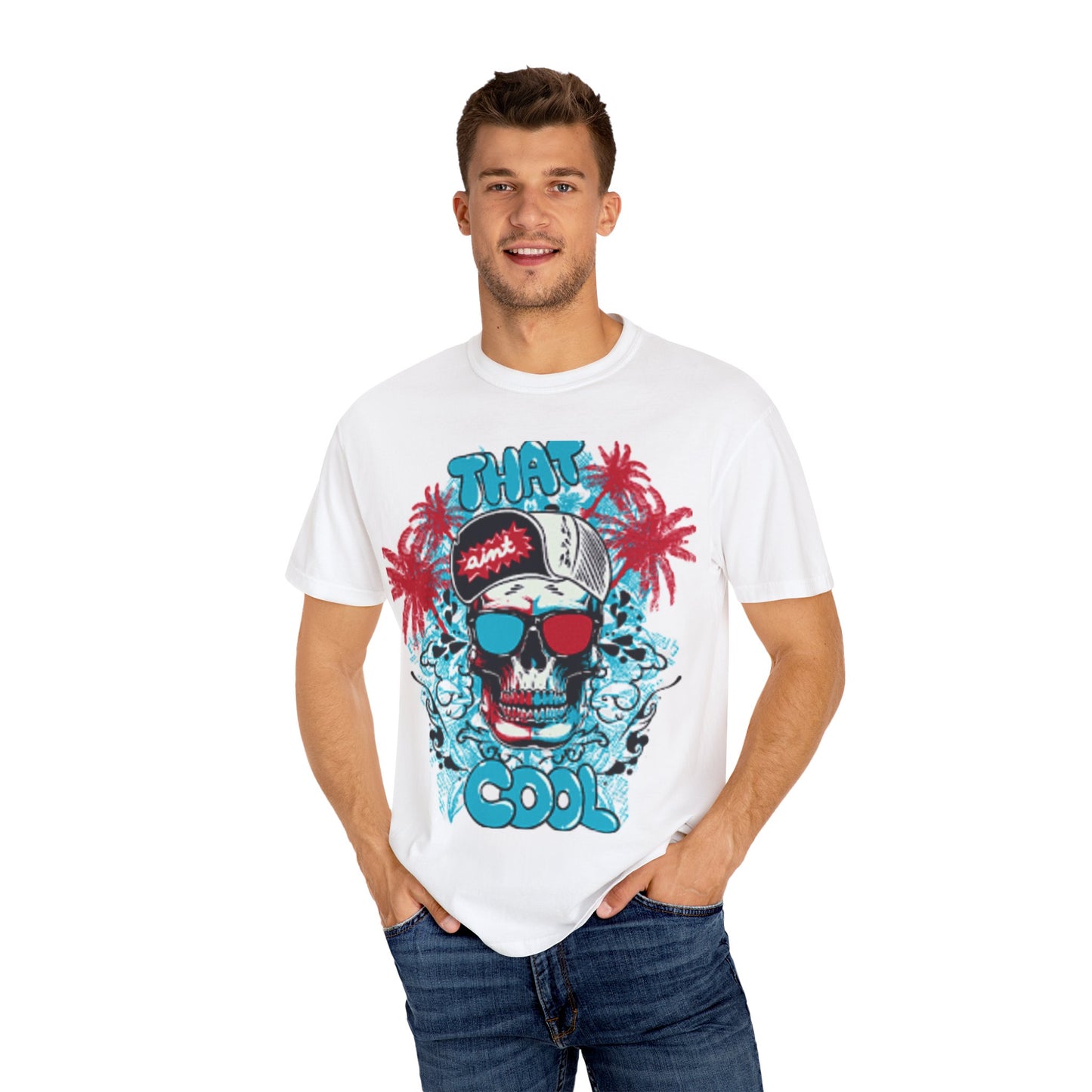 Cool Vibe Skull T-Shirt, Unisex Graphic Tee, Beachwear, Summer Outfit, Gift for Him/Her, Casual Wear