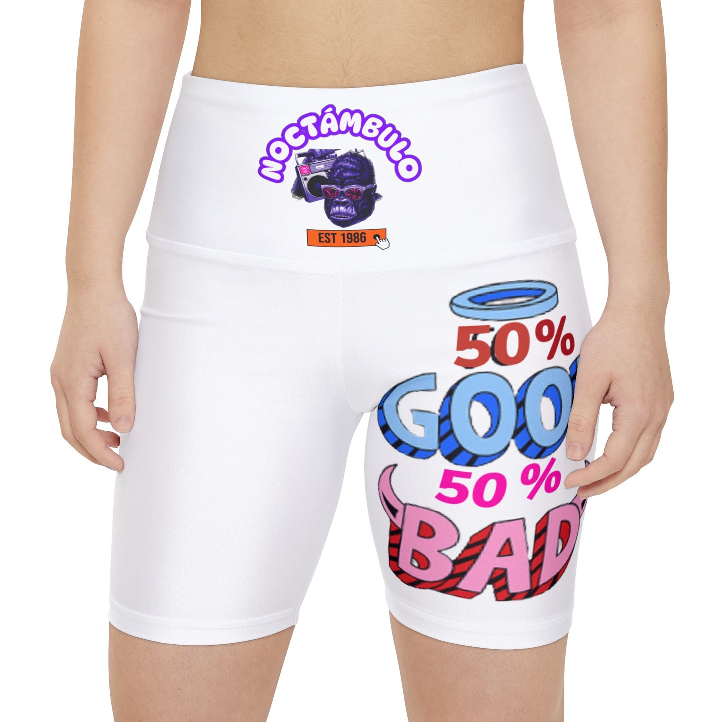 Colorful Women's Workout Shorts, Fun Athletic Bottoms for Gym, Motivational Exercise Apparel, Unique Fitness Gifts, AOP Style