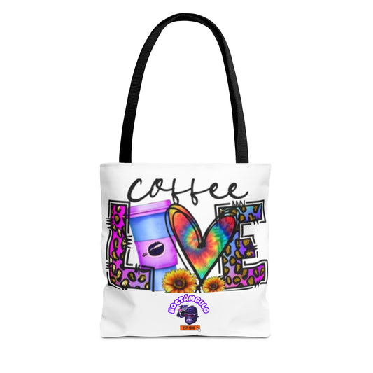 Coffee Love Tote Bag - Colorful, Funky Design for Coffee Lovers, Perfect for Shopping, Beach, Gym, Gift, and More!