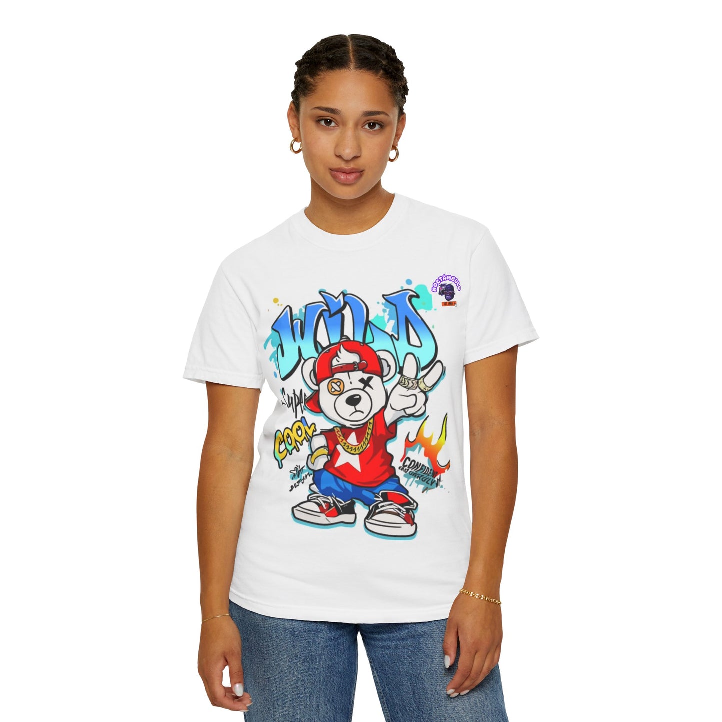 Cool Cartoon Bear Graphic T-Shirt, Unisex Streetwear, Hip Hop Style Tee, Trendy Gift, Urban Fashion, Summer Wear