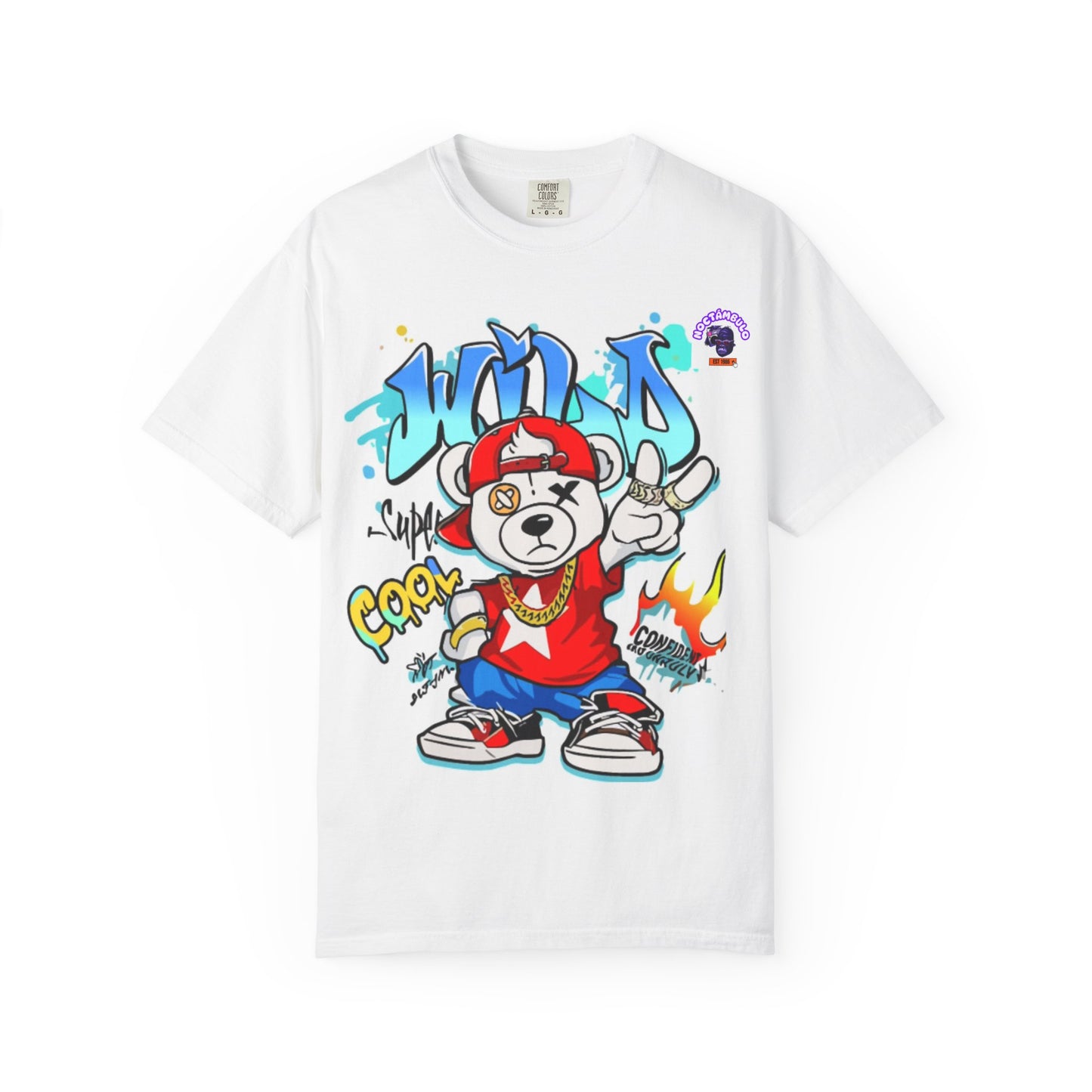 Cool Cartoon Bear Graphic T-Shirt, Unisex Streetwear, Hip Hop Style Tee, Trendy Gift, Urban Fashion, Summer Wear
