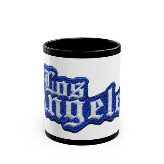 Los Angeles Embroidered Black Coffee Mug, 11oz & 15oz, Stylish Gift for City Lovers, Travel Souvenir, Cool Drinkware, Urban Decor