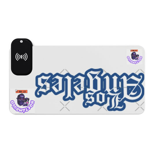 LED Gaming Mouse Pad with Wireless Charging - Perfect Gamer Gift, Desk Accessory, LED RGB Light, Computer Setup, Modern Decor