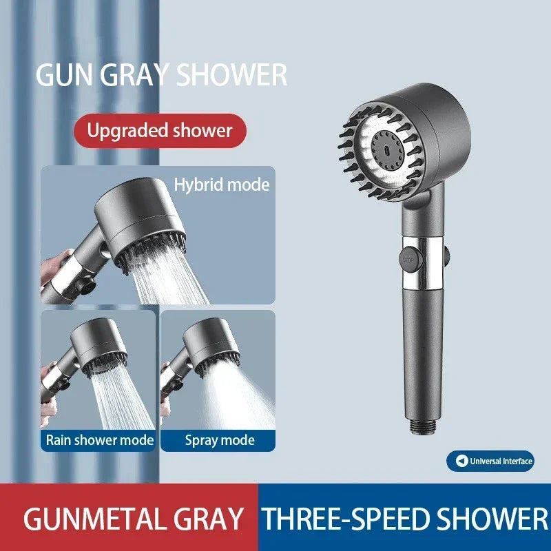 New Portable Shower Head 3 Modes High Pressure Showerhead Filter Rainfall Faucet Tap Bathroom Bath Home Innovative Accessory