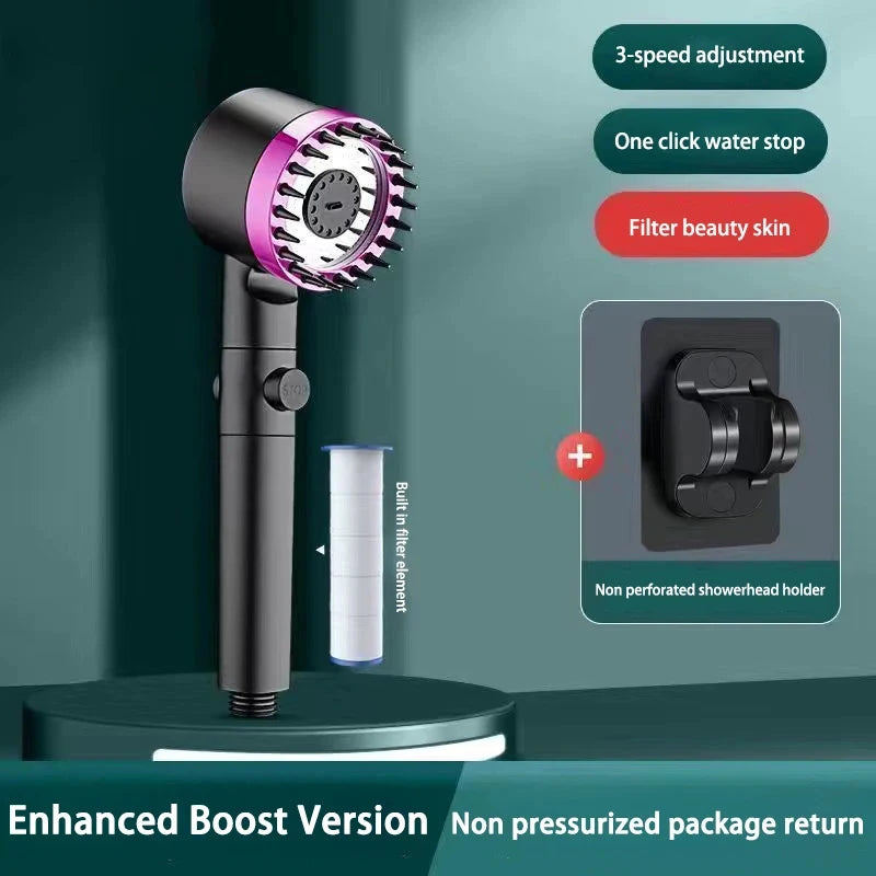 New Portable Shower Head 3 Modes High Pressure Showerhead Filter Rainfall Faucet Tap Bathroom Bath Home Innovative Accessory