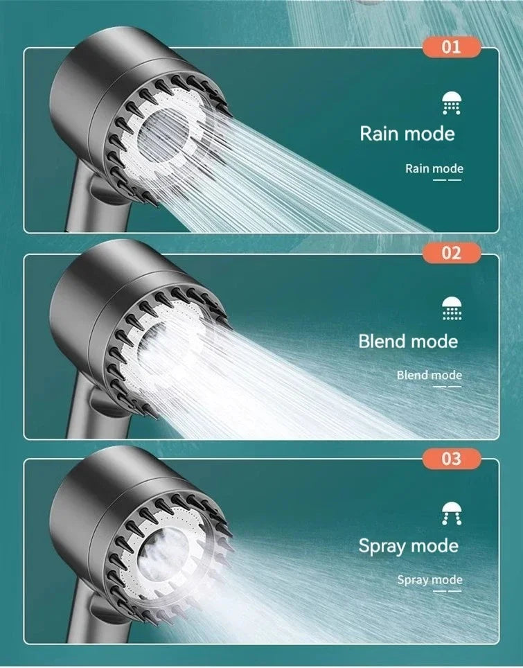 New Portable Shower Head 3 Modes High Pressure Showerhead Filter Rainfall Faucet Tap Bathroom Bath Home Innovative Accessory