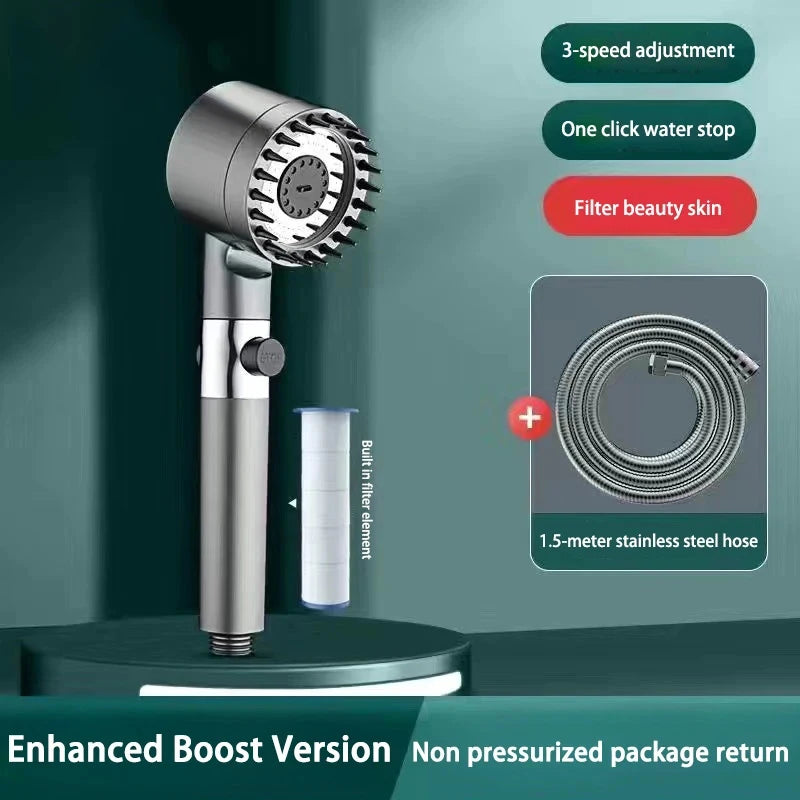 New Portable Shower Head 3 Modes High Pressure Showerhead Filter Rainfall Faucet Tap Bathroom Bath Home Innovative Accessory