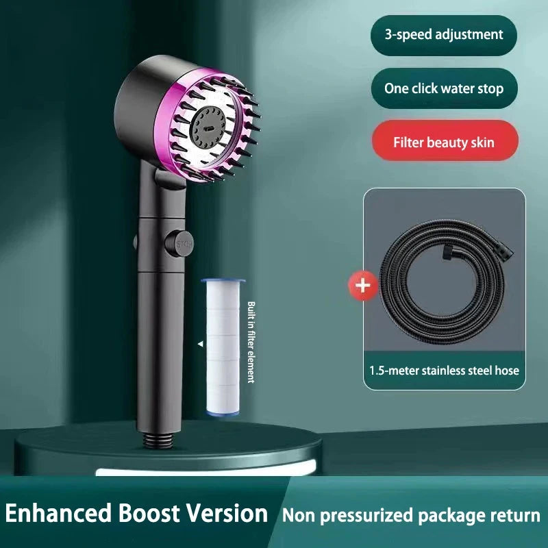 New Portable Shower Head 3 Modes High Pressure Showerhead Filter Rainfall Faucet Tap Bathroom Bath Home Innovative Accessory